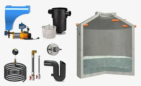 Betonzisterne mit Zubehör für Hausnutzung Regenwasseranlage Beton für Hausnutzung