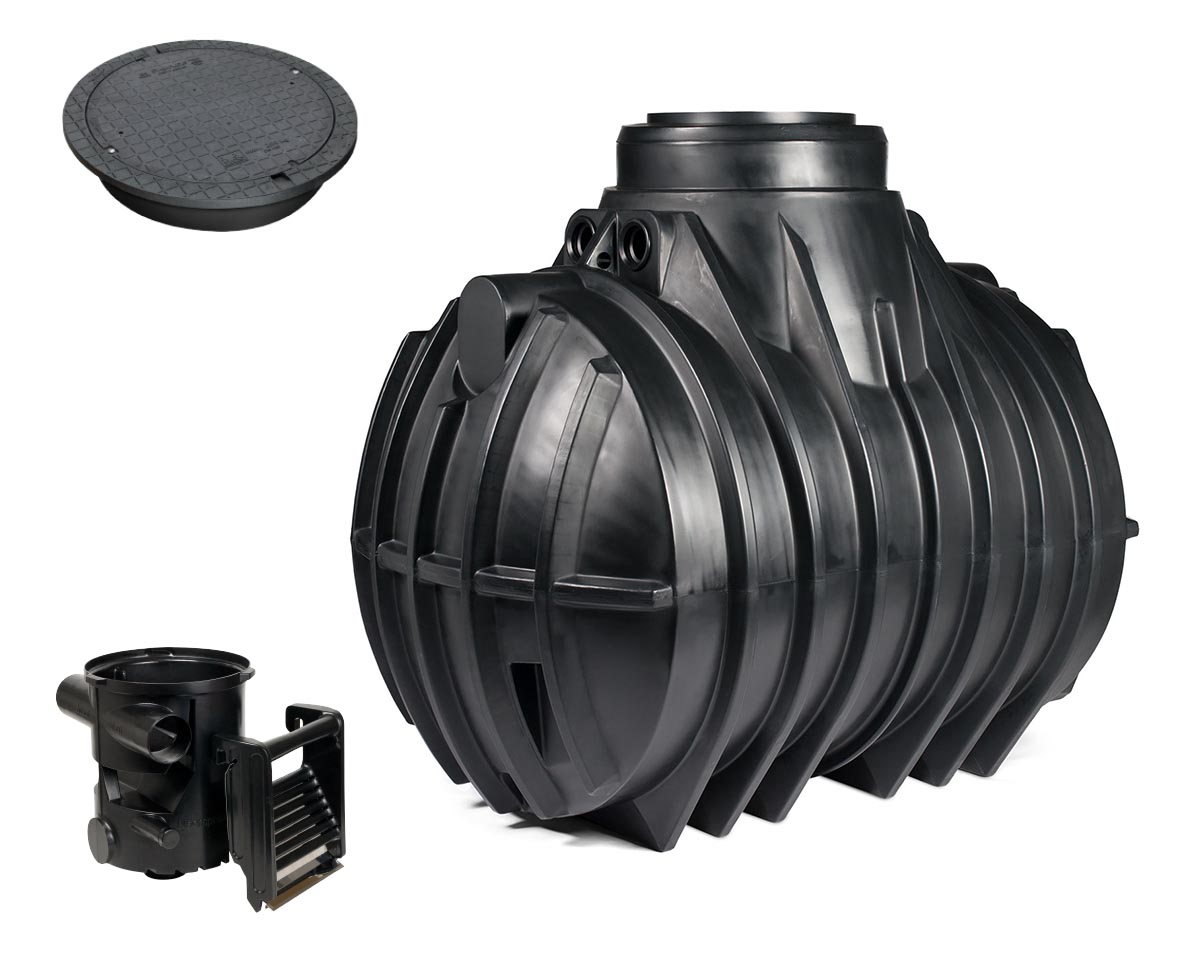 Zisterne Premium 4000 Liter mit Abdeckung begehbar und Hausfilter Zisterne Premium 4000 Liter mit Abdeckung begehbar und Hausfilter