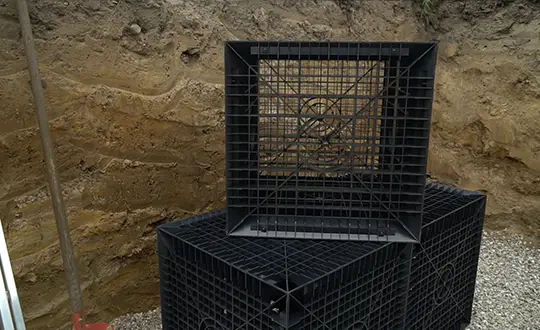 Versickerungsboxen beim Einbau Versickerungsboxen Einbau